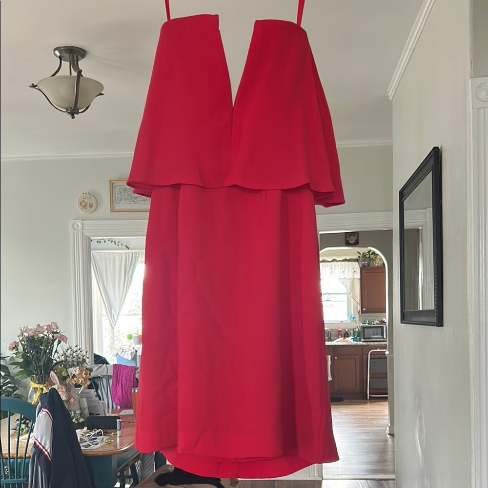 BCBGMaxAzria Red Ruffled Tiered Sundress WORN ONCE